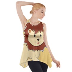 Happy Cartoon Baby Lion Side Drop Tank Tunic by Catifornia