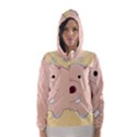 Happy Cartoon Baby Hippo Hooded Wind Breaker (Women) View1