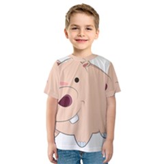 Happy Cartoon Baby Hippo Kids  Sport Mesh Tee