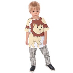 Happy Cartoon Baby Lion Kids Raglan Tee