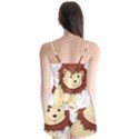 Happy Cartoon Baby Lion Satin Pajamas Set View2