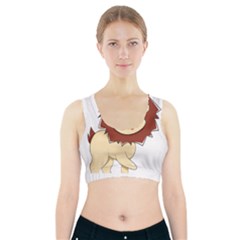 Happy Cartoon Baby Lion Sports Bra With Pocket by Catifornia