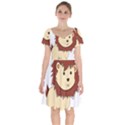 Happy Cartoon Baby Lion Short Sleeve Bardot Dress View1