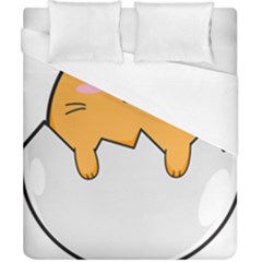 Yellow Cat Egg Duvet Cover (california King Size) by Catifornia