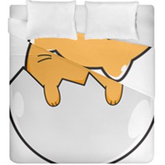 Yellow Cat Egg Duvet Cover Double Side (king Size) by Catifornia