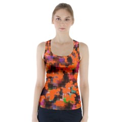 Orange Texture                   Racer Back Sports Top by LalyLauraFLM