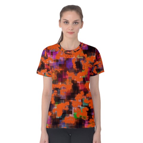 Orange Texture                  Women s Cotton Tee by LalyLauraFLM