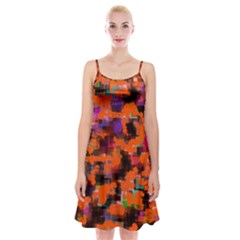 Orange Texture                     Spaghetti Strap Velvet Dress by LalyLauraFLM