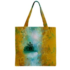 Turquoise River Zipper Grocery Tote Bag by digitaldivadesigns