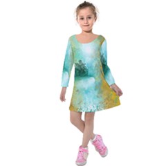 Turquoise River Kids  Long Sleeve Velvet Dress by digitaldivadesigns