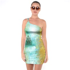 Turquoise River One Soulder Bodycon Dress