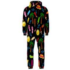 Beach Pattern Hooded Jumpsuit (men)  by Valentinaart