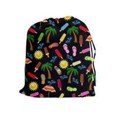 Beach Pattern Drawstring Pouches (extra Large) by Valentinaart