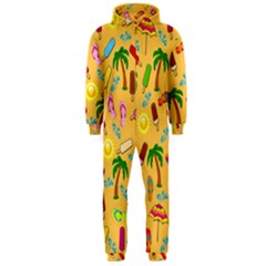 Beach Pattern Hooded Jumpsuit (men)  by Valentinaart