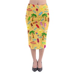 Beach Pattern Midi Pencil Skirt by Valentinaart