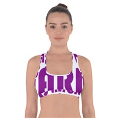 Migraine Warrior With Ribbon Cross Back Sports Bra