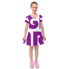 Migraine Warrior With Ribbon Kids  Short Sleeve Velvet Dress by MigraineursHideout