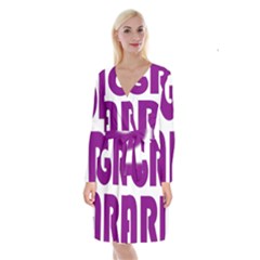 Migraine Warrior With Ribbon Long Sleeve Velvet Front Wrap Dress by MigraineursHideout