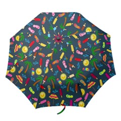 Beach Pattern Folding Umbrellas by Valentinaart