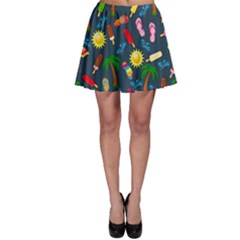 Beach Pattern Skater Skirt by Valentinaart