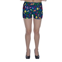 Beach Pattern Skinny Shorts by Valentinaart