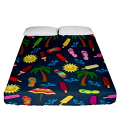 Beach Pattern Fitted Sheet (california King Size) by Valentinaart