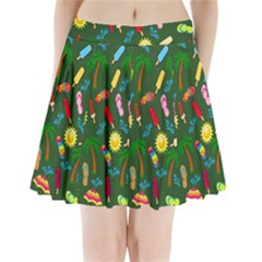 Beach Pattern Pleated Mini Skirt by Valentinaart