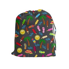 Beach Pattern Drawstring Pouches (extra Large) by Valentinaart