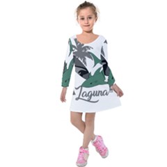 Surf - Laguna Kids  Long Sleeve Velvet Dress by Valentinaart