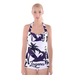 Surf - Laguna Boyleg Halter Swimsuit  by Valentinaart