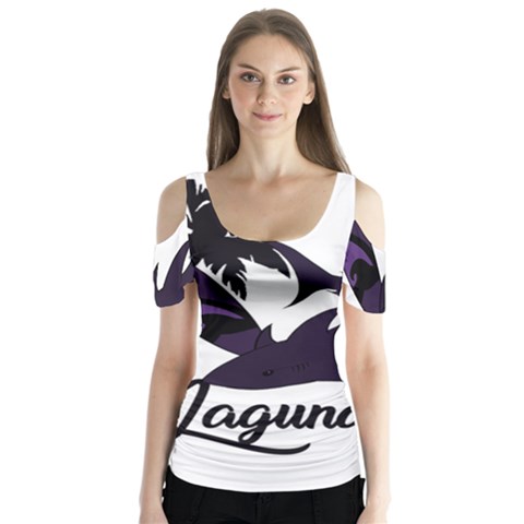 Surf - Laguna Butterfly Sleeve Cutout Tee  by Valentinaart