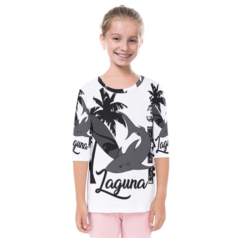 Surf - Laguna Kids  Quarter Sleeve Raglan Tee by Valentinaart