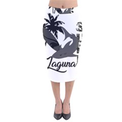 Surf - Laguna Velvet Midi Pencil Skirt by Valentinaart