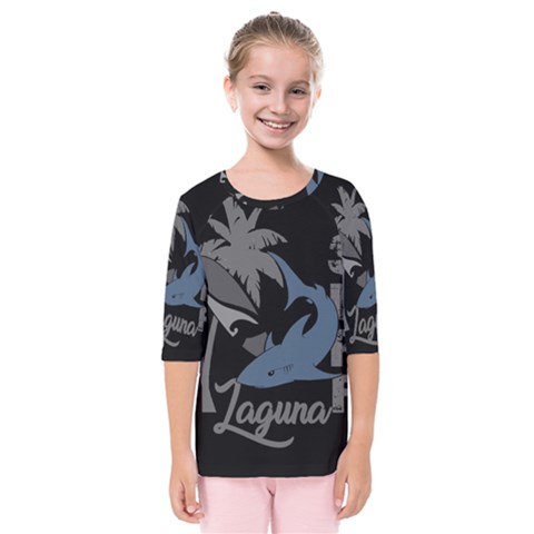 Surf - Laguna Kids  Quarter Sleeve Raglan Tee by Valentinaart