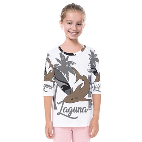 Surf - Laguna Kids  Quarter Sleeve Raglan Tee by Valentinaart