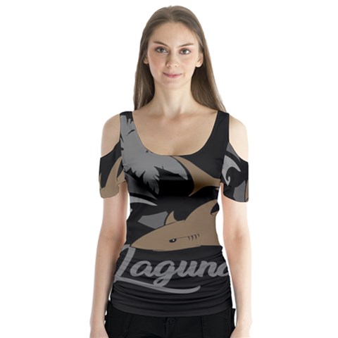 Surf - Laguna Butterfly Sleeve Cutout Tee  by Valentinaart