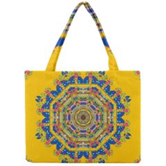 Happy Fantasy Earth Mandala Mini Tote Bag by pepitasart