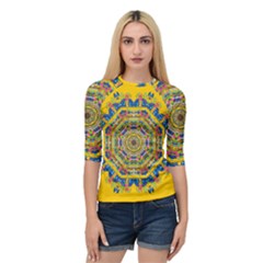 Happy Fantasy Earth Mandala Quarter Sleeve Tee