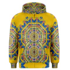 Happy Fantasy Earth Mandala Men s Zipper Hoodie by pepitasart