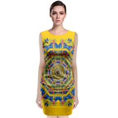 Happy Fantasy Earth Mandala Sleeveless Velvet Midi Dress by pepitasart