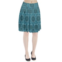 Wood And Stars In The Blue Pop Art Pleated Skirt by pepitasart