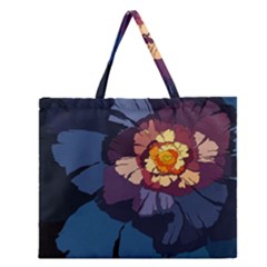 Flower Zipper Large Tote Bag by oddzodd