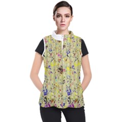 Paint Strokes On A Wood Background              Women s Puffer Vest