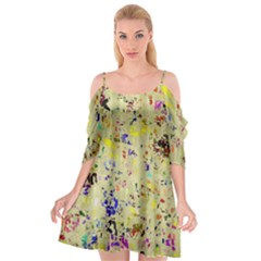 Paint Strokes On A Wood Background             Cutout Spaghetti Strap Chiffon Dress