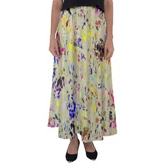 Paint Strokes On A Wood Background                  Flared Maxi Skirt