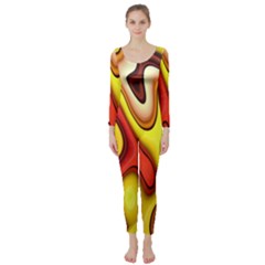 Colorful 3d Shapes               Long Sleeve Catsuit