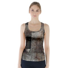 Concrete Grunge Texture                       Racer Back Sports Top