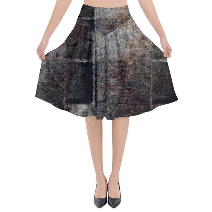 Concrete grunge texture                   Flared Midi Skirt