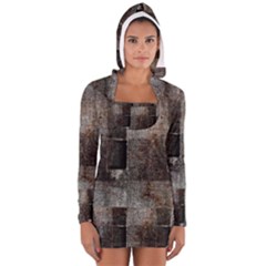 Concrete Grunge Texture                      Women s Long Sleeve Hooded T-shirt