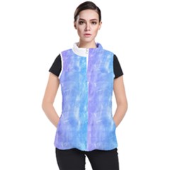 Blue purple watercolors               Women s Puffer Vest